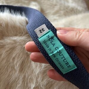Nola Couture Navy Belt with gators made in New Orleans